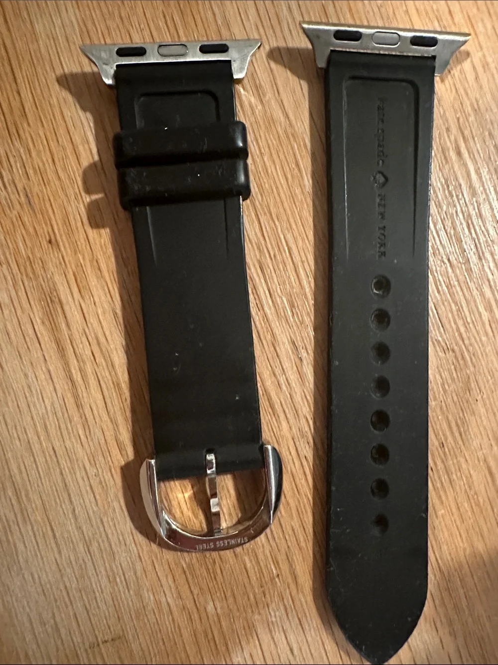 kate spade Black Floral Silicone Watch Band with Pink and Teal Accents